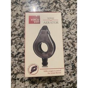 Vacu Vin Wine Aerator NWT Translucent Grey Modern Elegant Wine Lover